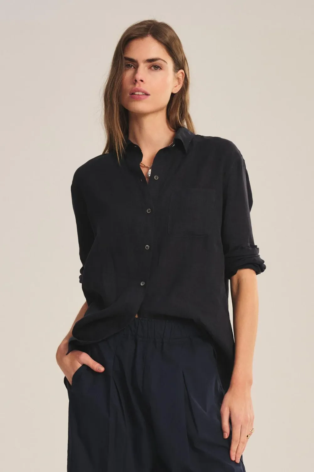 Velvet Linen Top MULHOLLAND S26