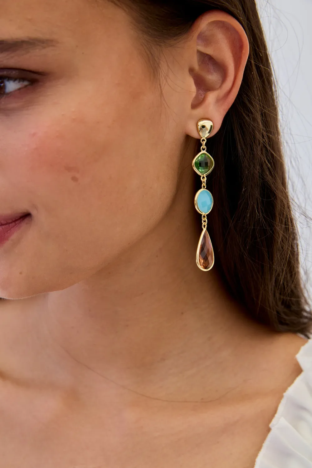 NKN Nekane Long Rhinestone Earrings VN.IDRIS S26