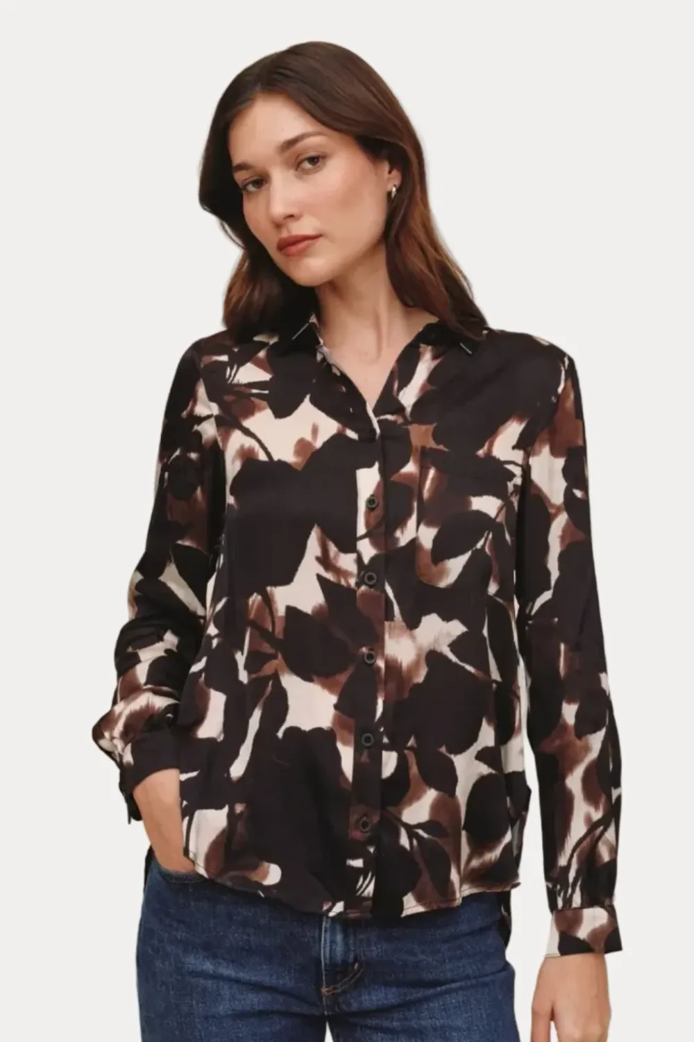 Bella Dahl Round Hem Botton Down B20181-L48-304 F26