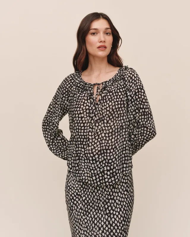 Bella Dahl Tie Neck Ruffle Top B2661-L47-304 F26