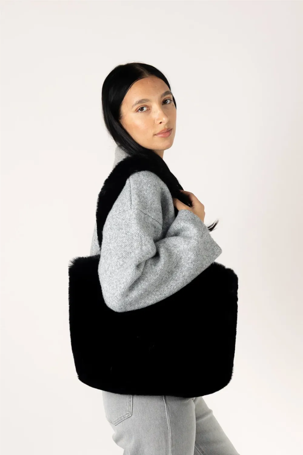 Lyla + Luxe Faux Fur Tote Bag Furtote F26