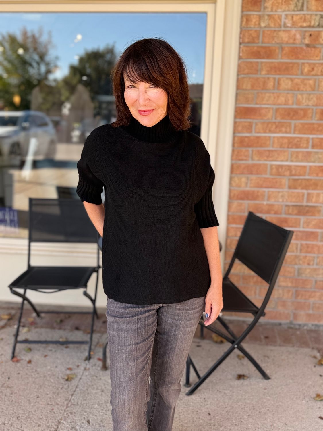 Pistache Oversized Turtleneck B-24159 F26, Color: Black, Size: S