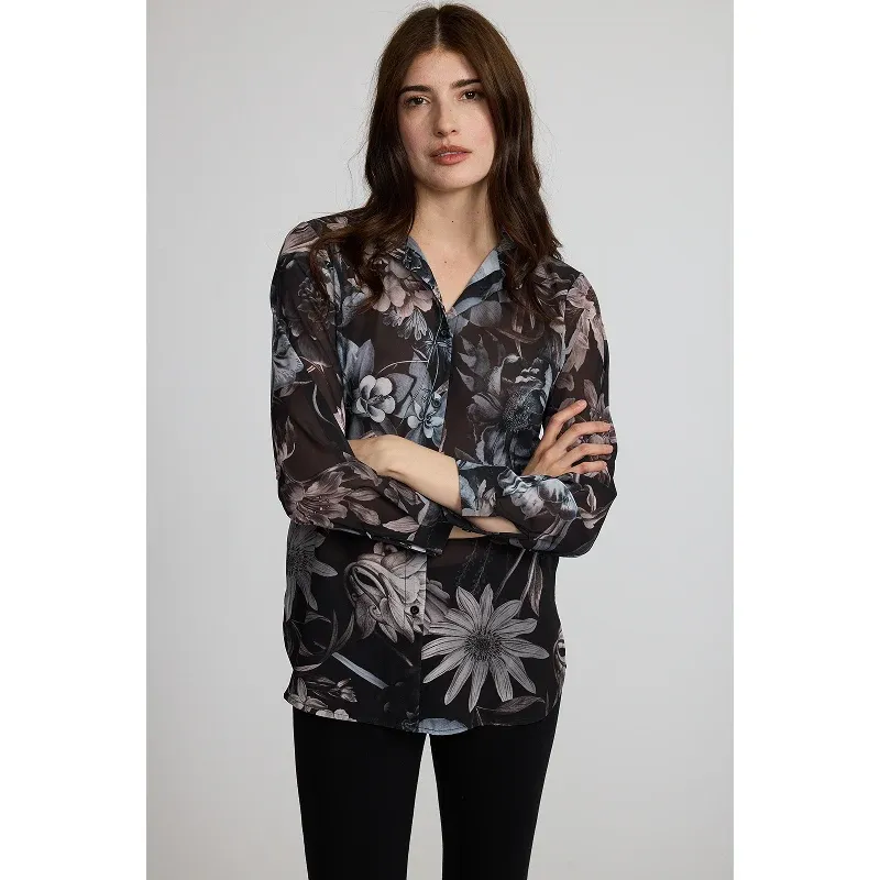 Pistache Georgette Floral Blouse R-0409 F26