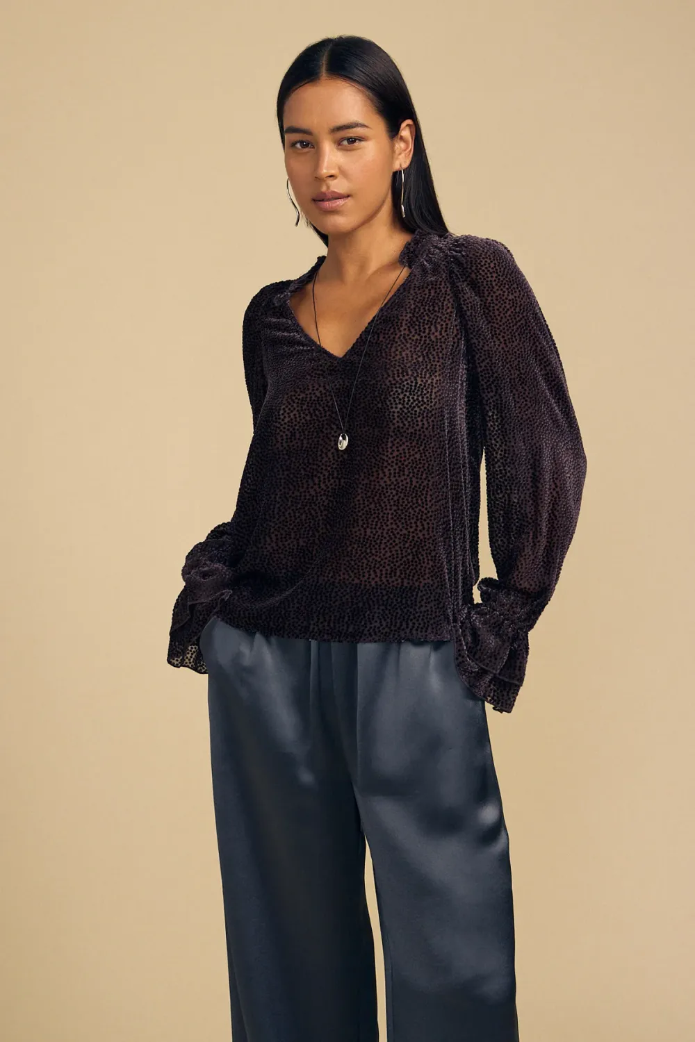 Velvet Devore Dot Shirt EMERSON08 F26
