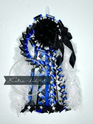 PREMADE 24 inch (blue and black with white)