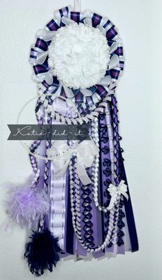 PREMADE 42 inch base mum (purple navy and iri)