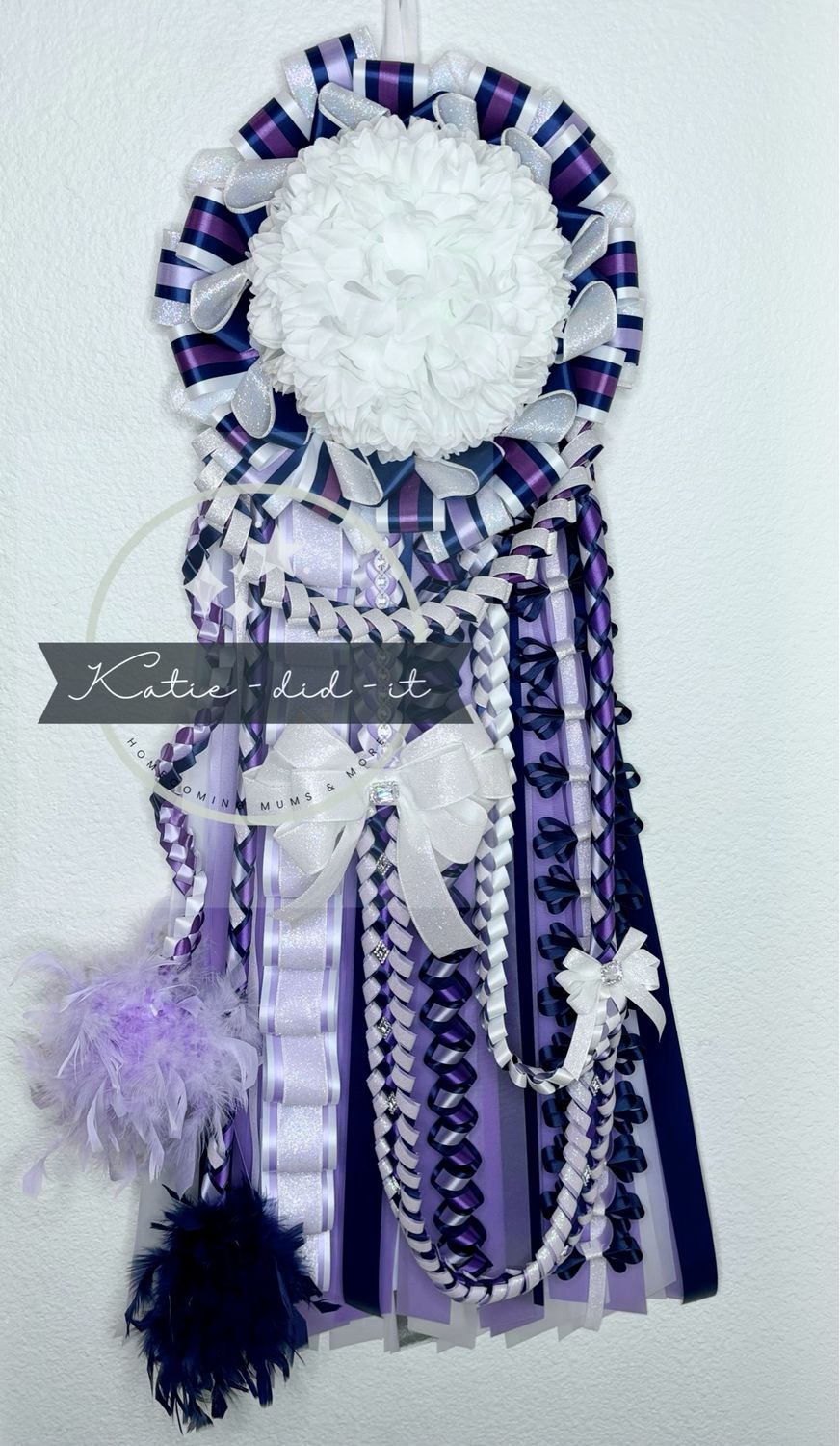 PREMADE 42 inch base mum (purple navy and iri)