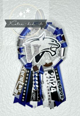 PREMADE 8 inch (royal black and white)