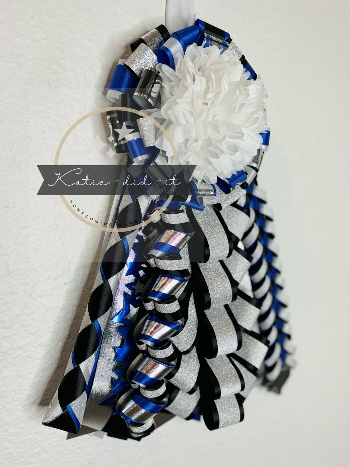 PREMADE  15 inch (silver black &amp; blue)