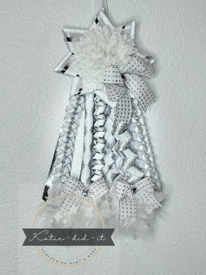 PREMADE 15 inch (SILVER SWIRL AND WHITE )