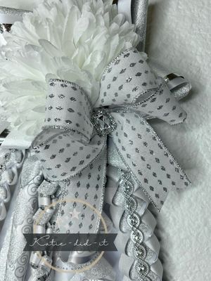 PREMADE 15 inch (SILVER SWIRL AND WHITE )