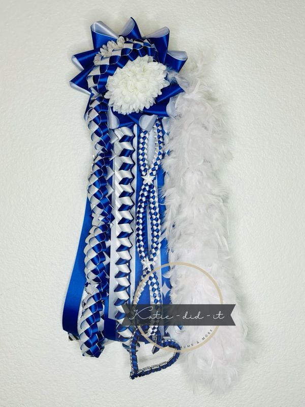PREMADE 24 inch (blue and white with bouncing braid)
