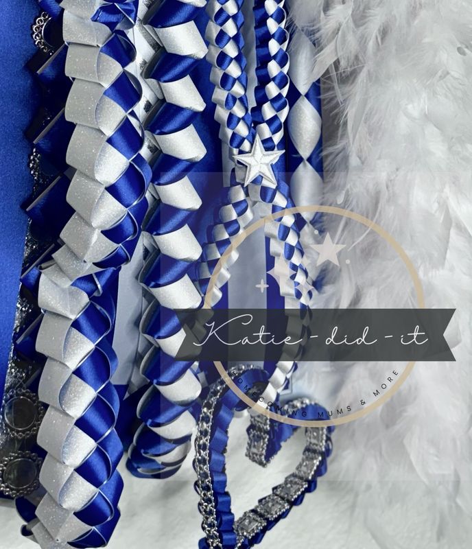PREMADE 24 inch (blue and white with bouncing braid)