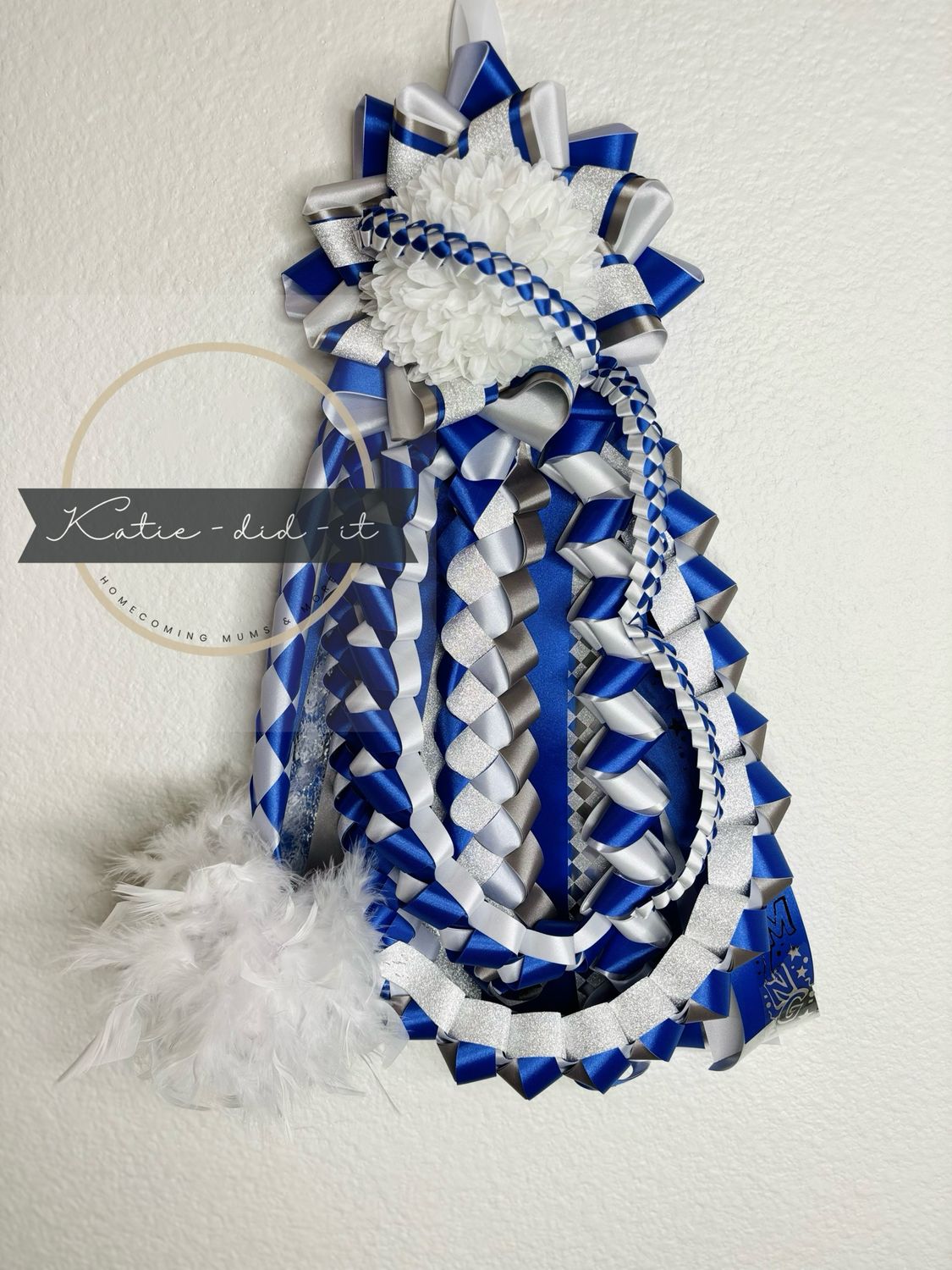 PREMADE 18 inch (funky blue sparkle silver)