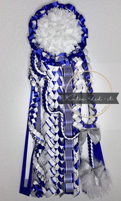 PREMADE  34 inch Blue, Silver and White