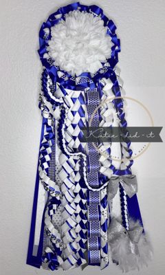 PREMADE  34 inch Blue, Silver and White