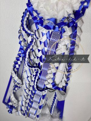 PREMADE  34 inch Blue, Silver and White