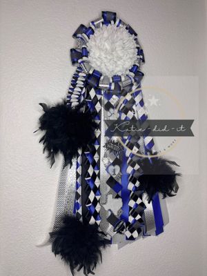 PREMADE 30 inch SILVER BLUE BLACK AND WHITE