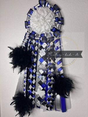 PREMADE 30 inch SILVER BLUE BLACK AND WHITE