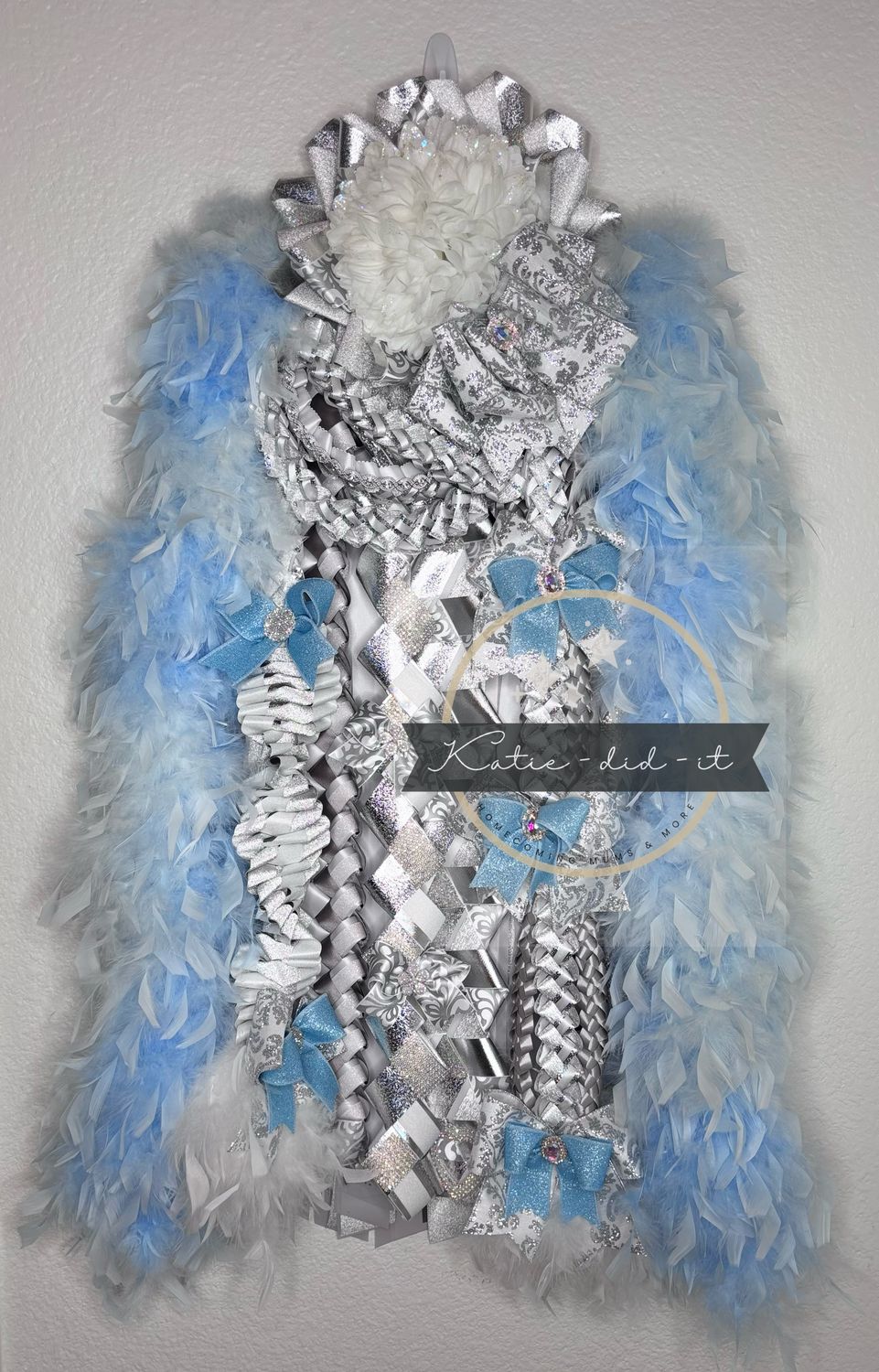 premade 36 OVER THE TOP LIGHT BLUE AD SILVER IRIDECENT