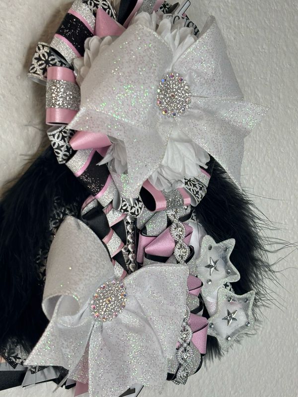 PREMADE 10 inch Black Pink Iridescent
