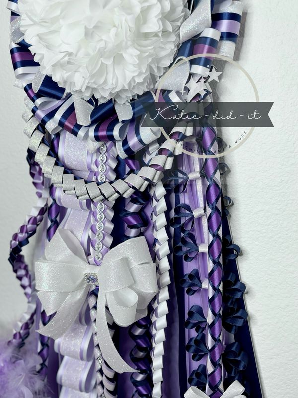 PREMADE 42 inch base mum (purple navy and iri)