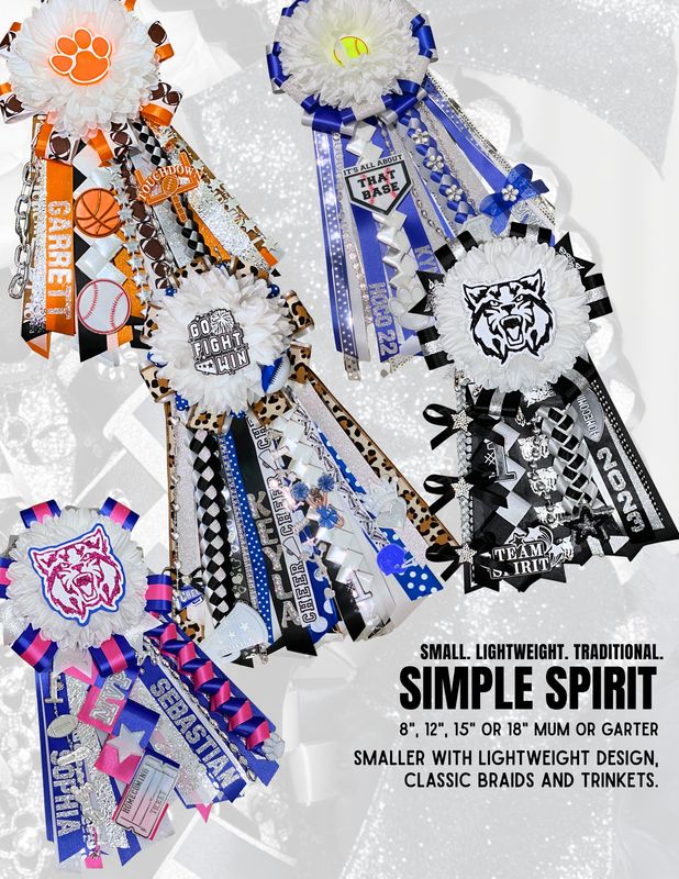 8", 12", 15" OR 18" MUM OR GARTER