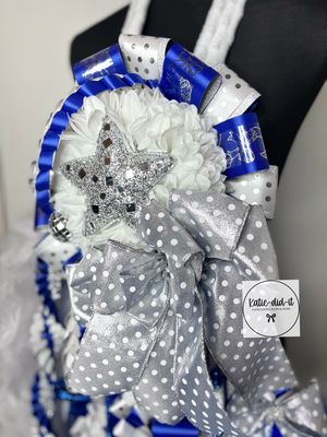 PREMADE 30 INCH BLUE AND SILVER SIGNATURE