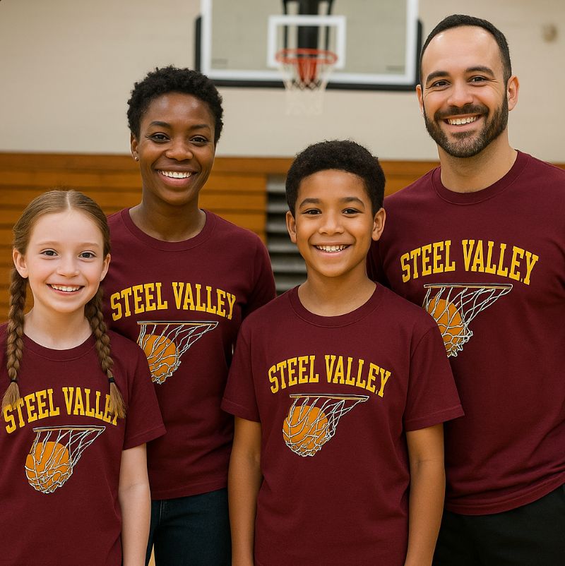 Steel Valley Basketball Ball and Net - T-Shirt