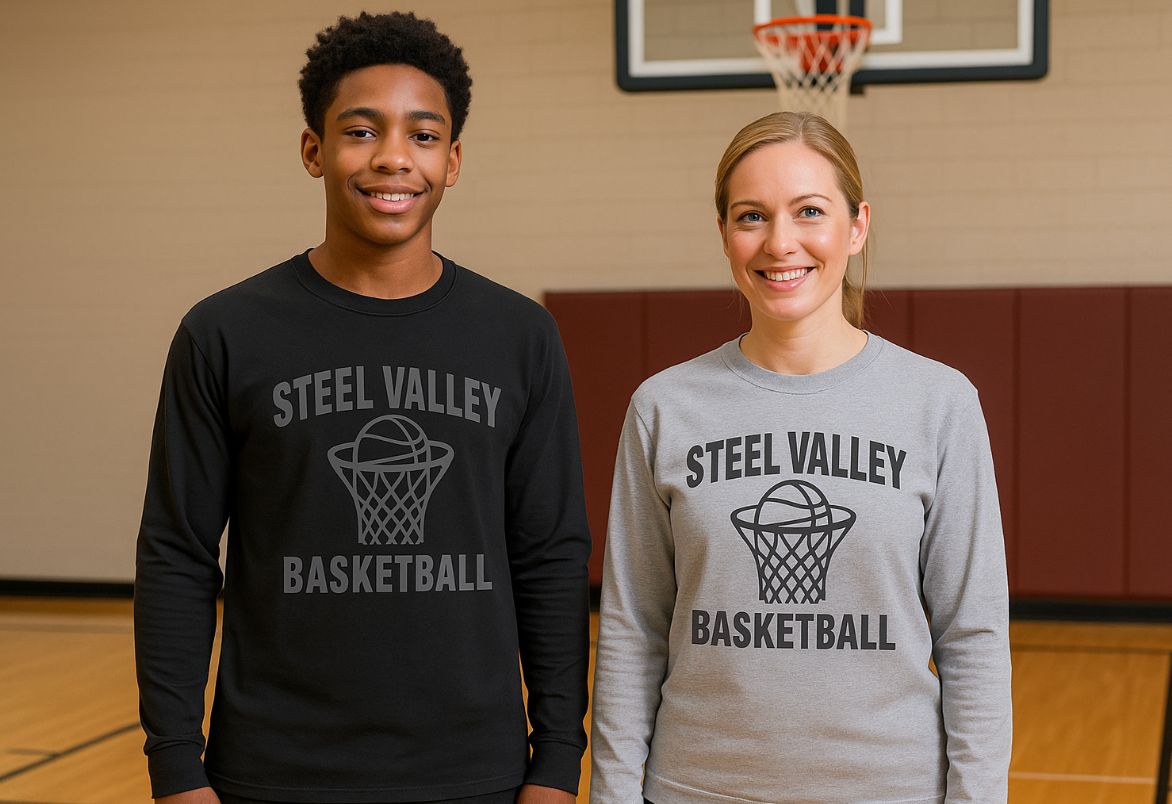 Steel Valley Basketball Blackout Shirt - Long Sleeve T-Shirt