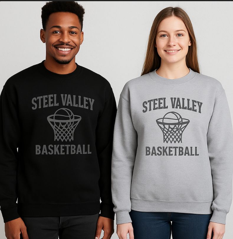 Steel Valley Basketball Blackout Shirt - Crewneck Sweat Shirt