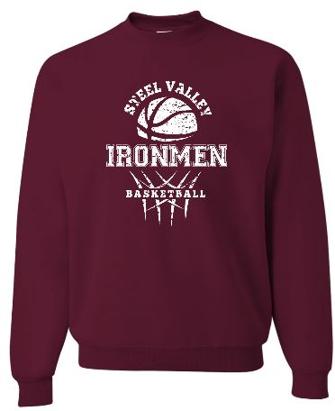 Steel Valley Basketball Distressed Logo - Crewneck Sweatshirt