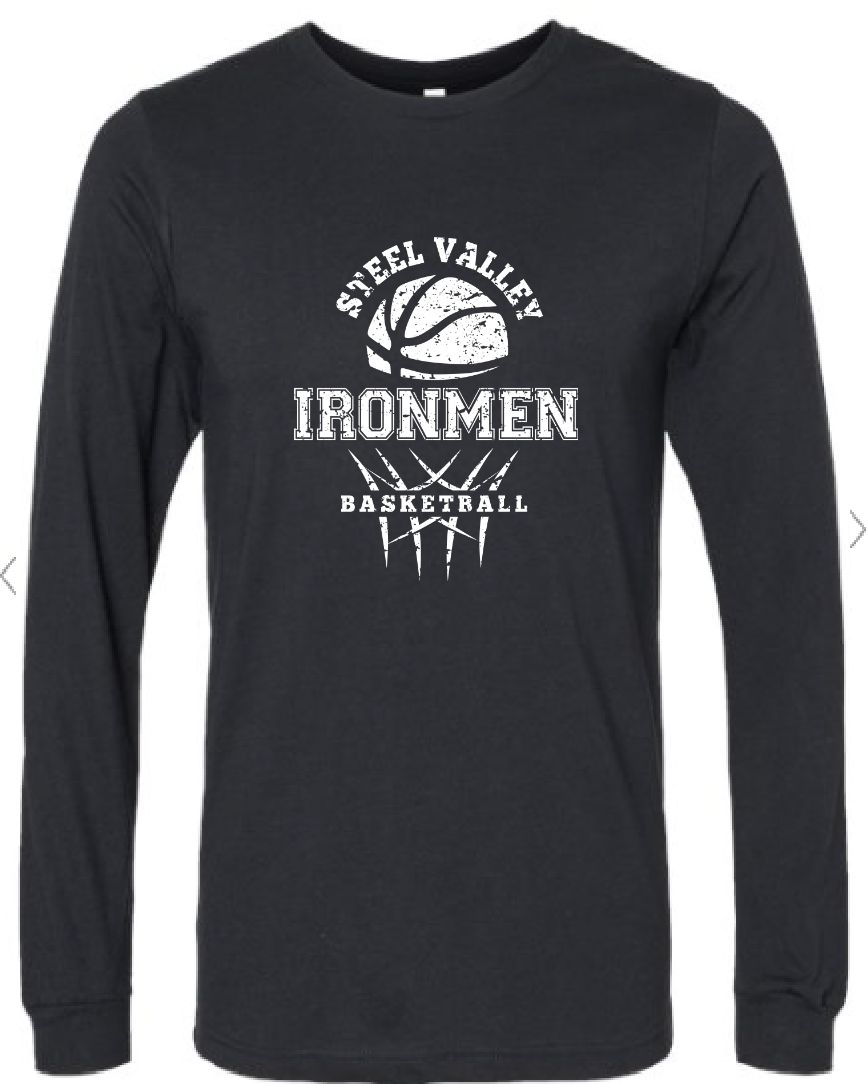 Steel Valley Basketball Distressed Logo - Long Sleeve T-Shirt