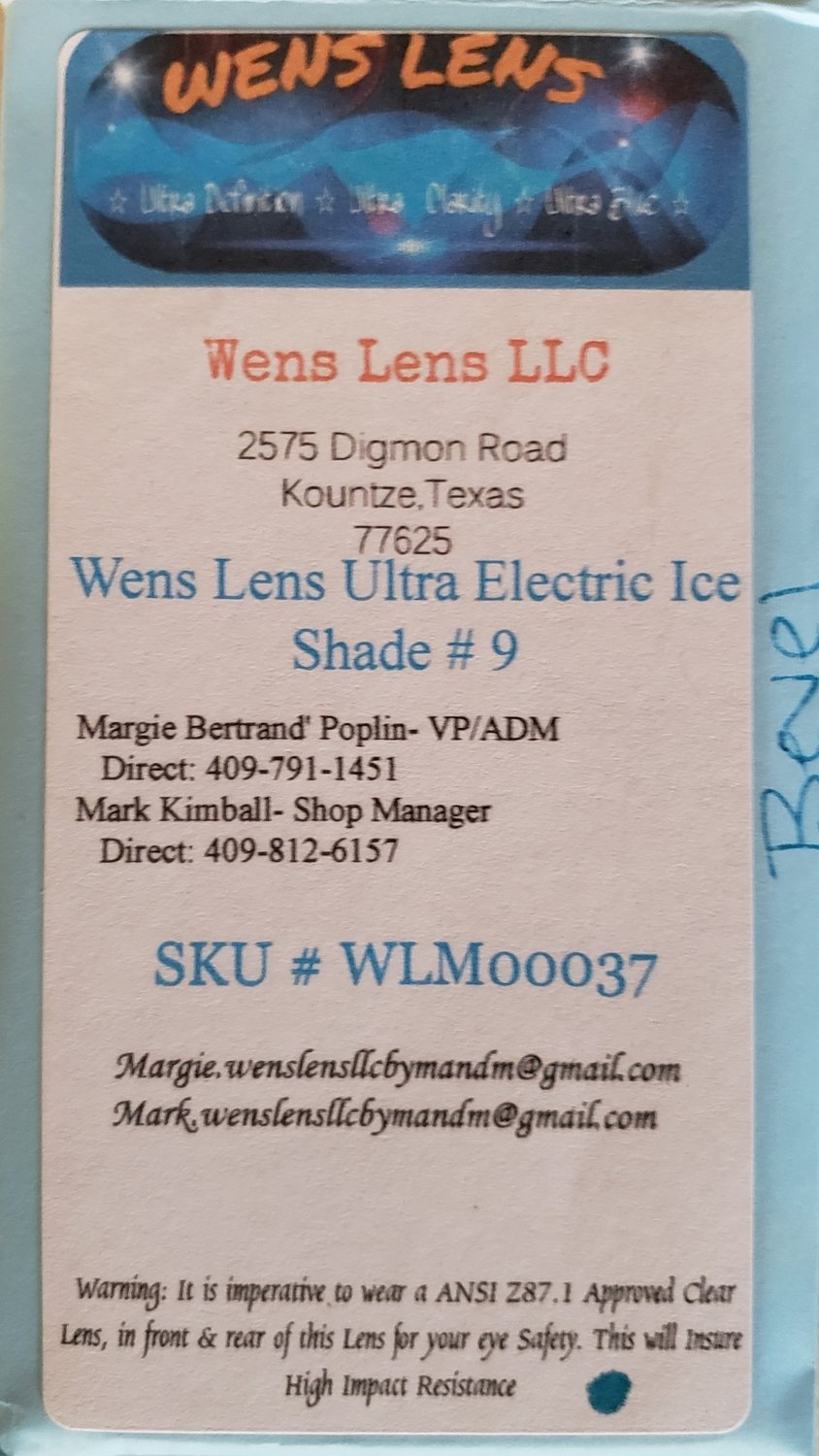 Wens Lens Ultra Electric Ice Shade #9