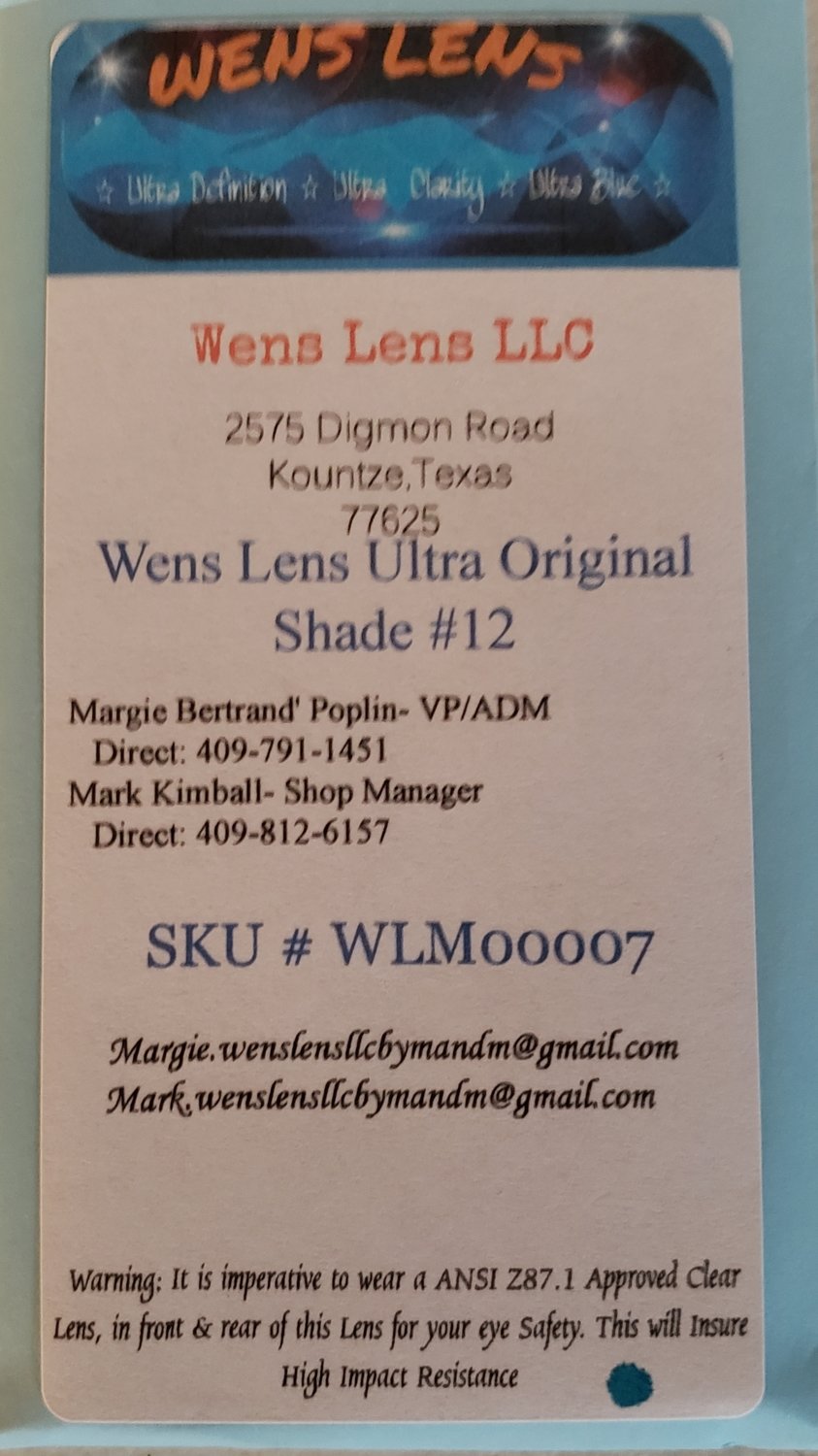 Wens Lens Ultra Original Shade #12
