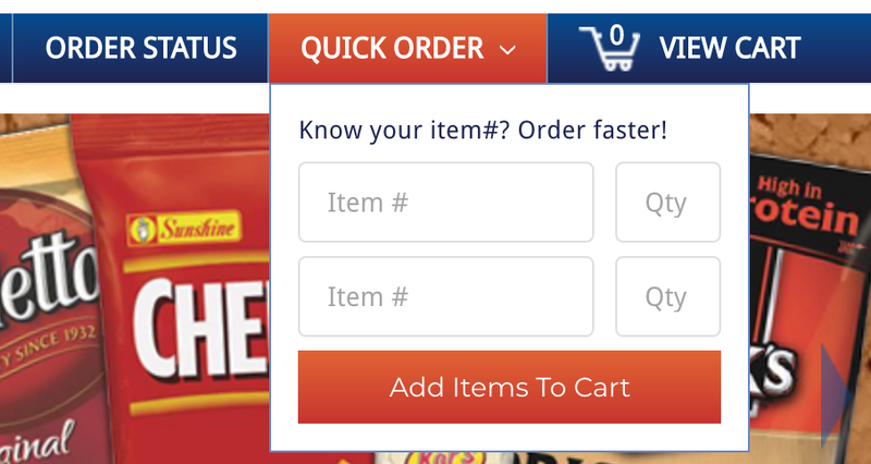 Quick Order - Item Drop Down