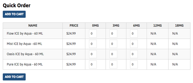 Quick Order - Category Page Order Form