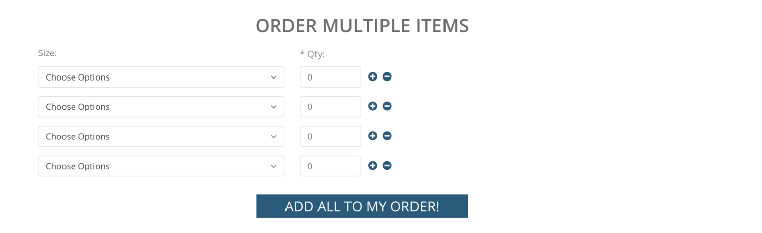 Quick Order - Product Page "Group Ordering"