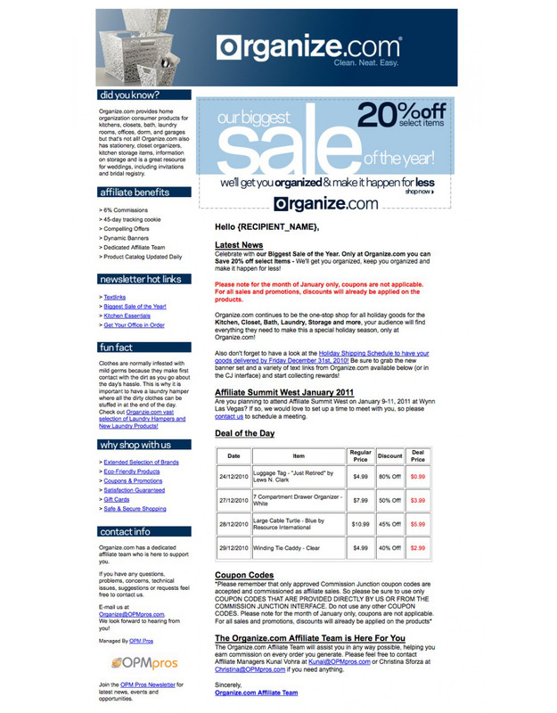 HTML Based Email Template