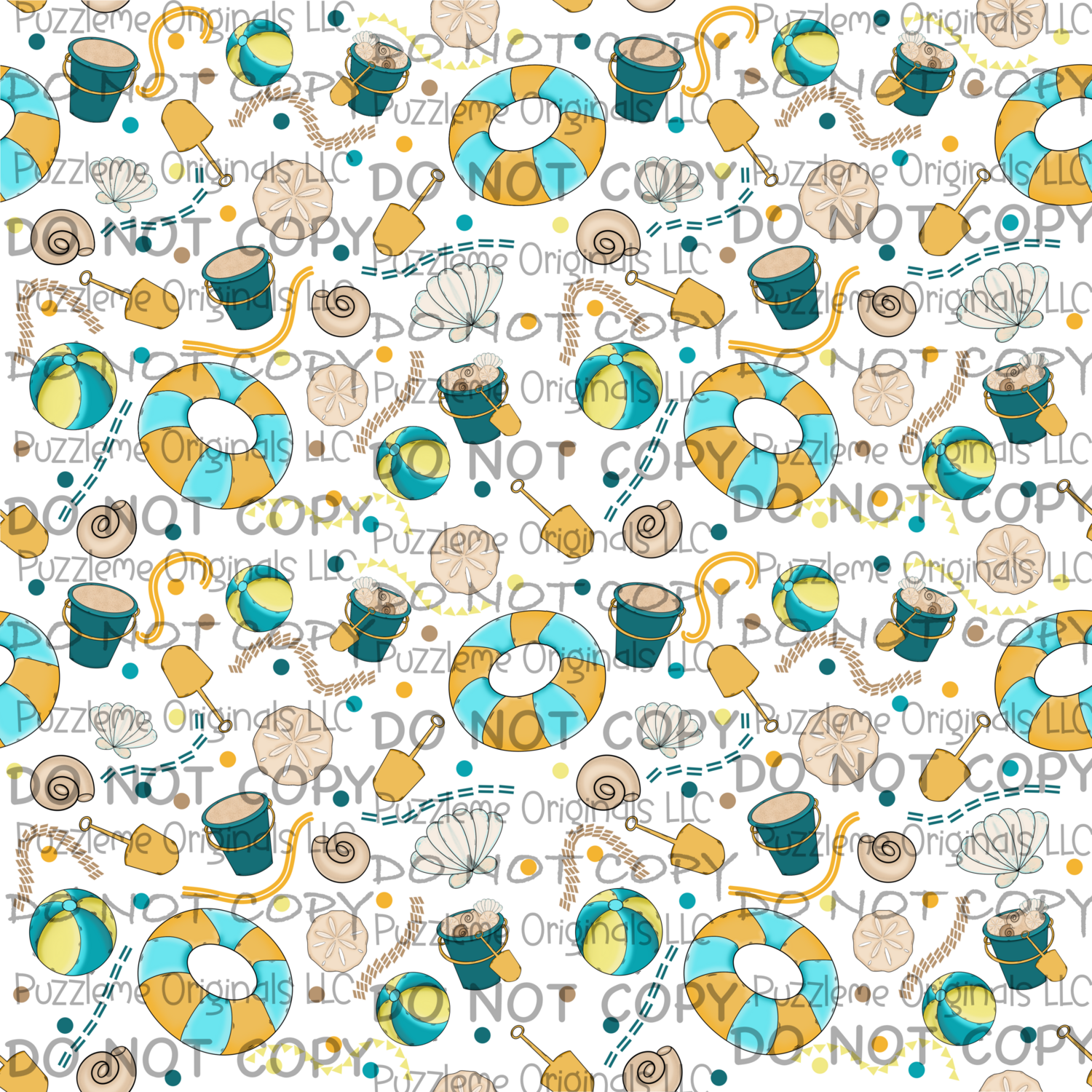 Beach Themed Seamless Small Print