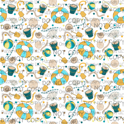 Beach Themed Seamless Small Print