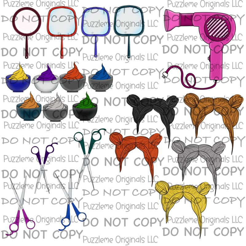 Beautician Themed Clip Art Set