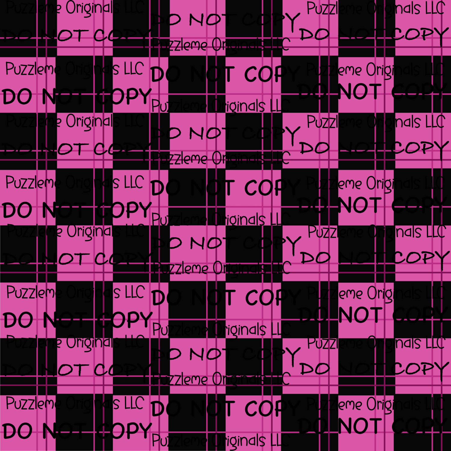 Pink/Black Buffalo Plaid Small Seamless