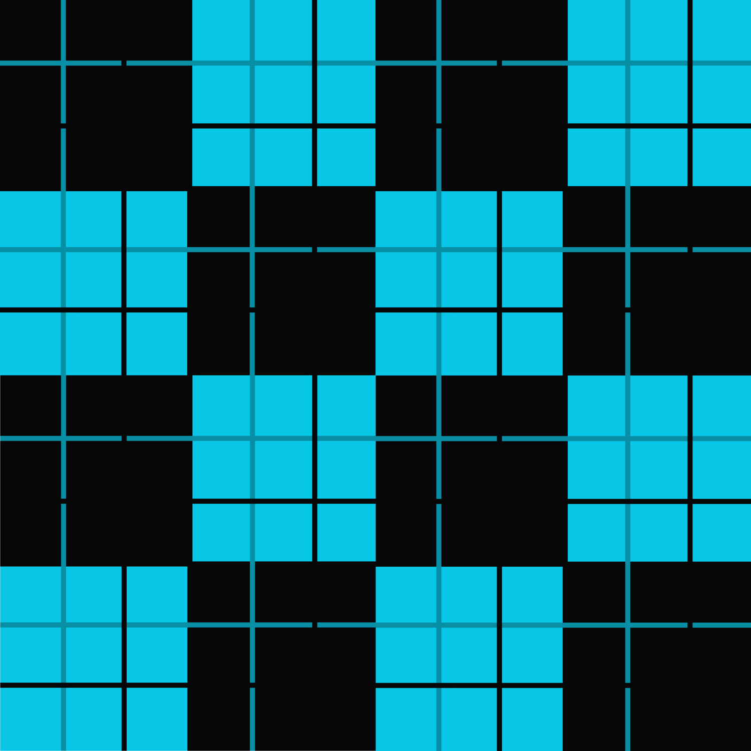 Black/Teal  Buffalo Plaid Large Seamless