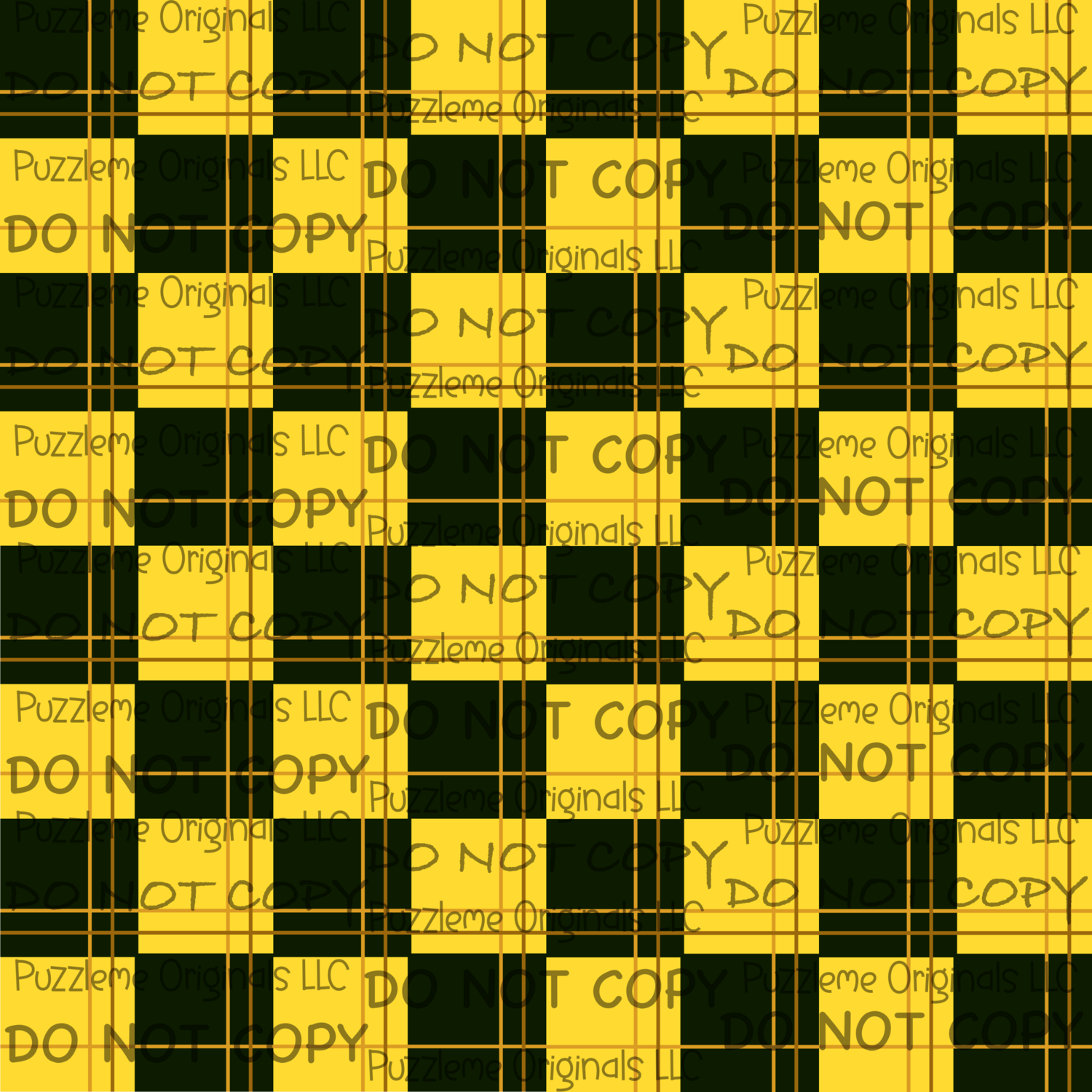 Black/Yellow Buffalo Plaid Small Seamless