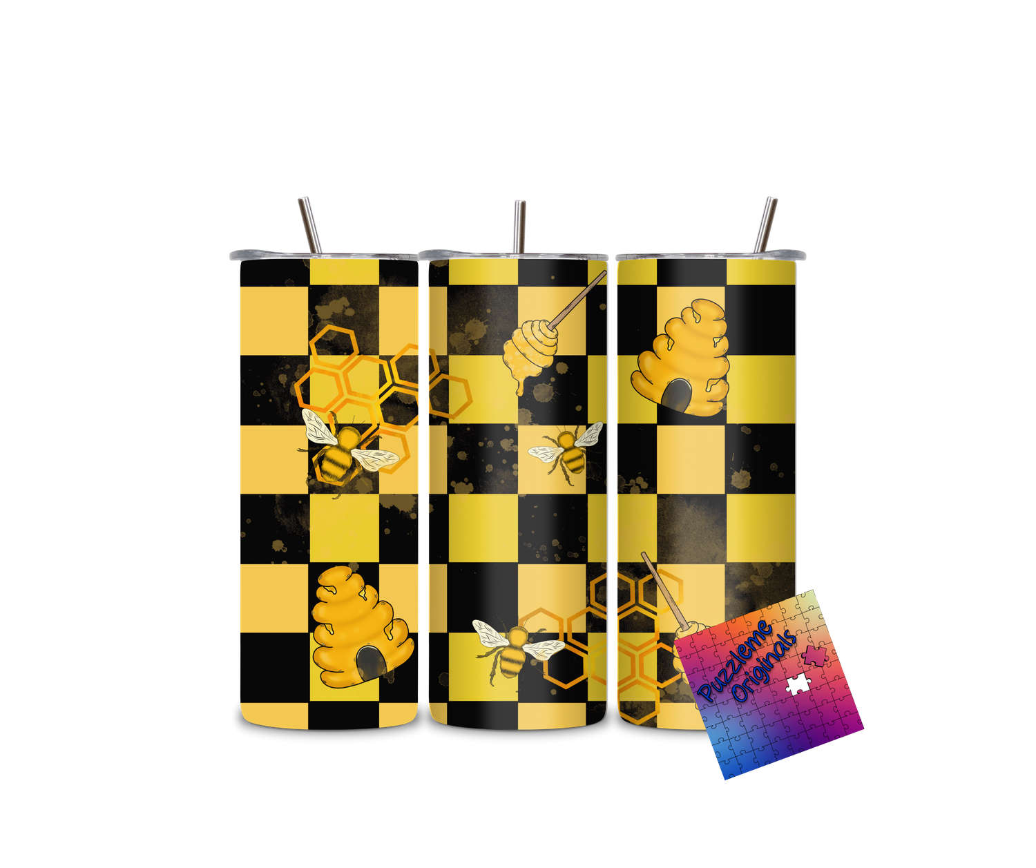 Bee Themed Tumbler Wrap Seamless