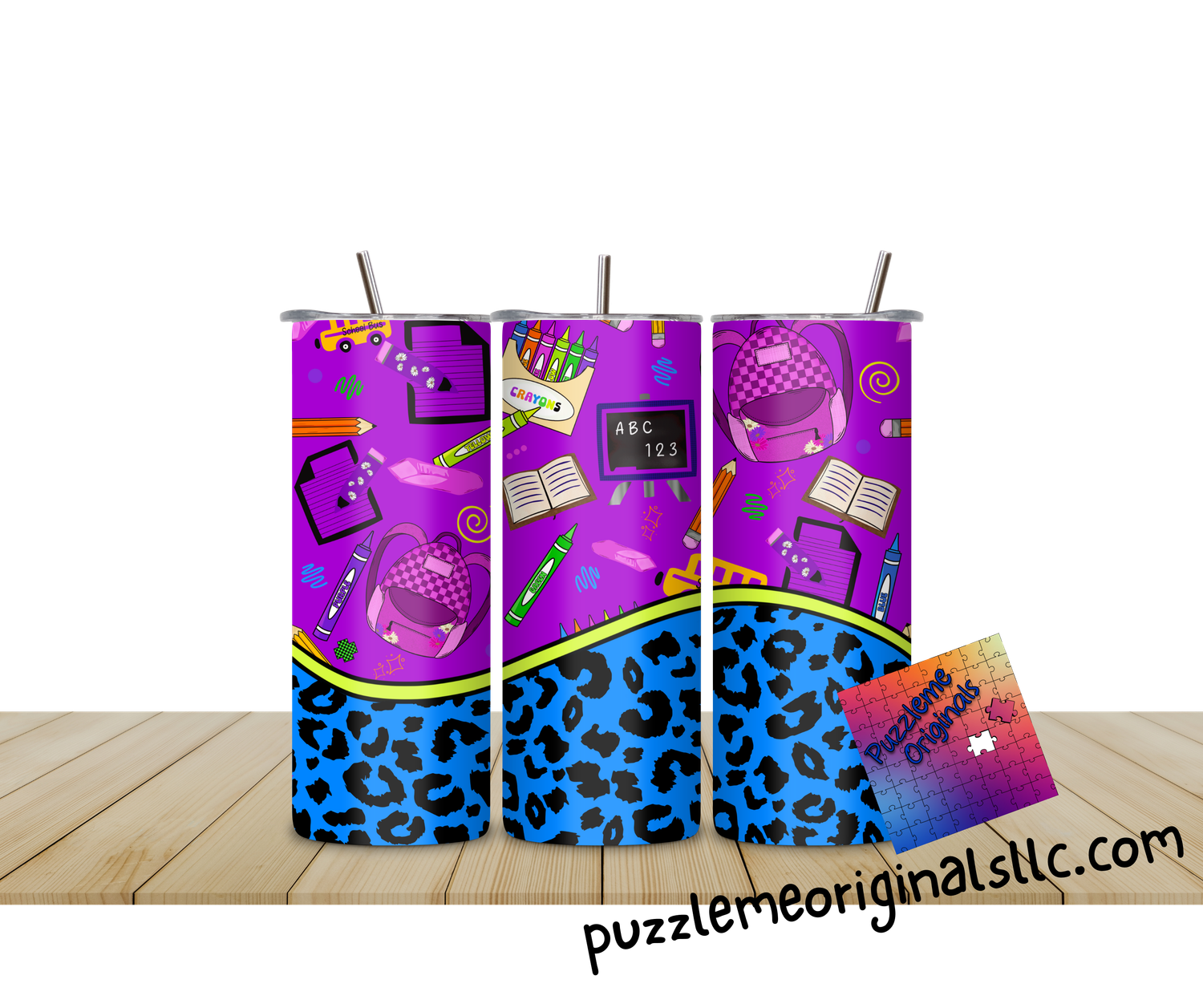 Teacher School Cheetah Tumbler Wrap