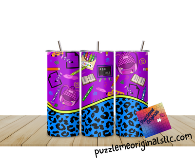 Teacher School Cheetah Tumbler Wrap