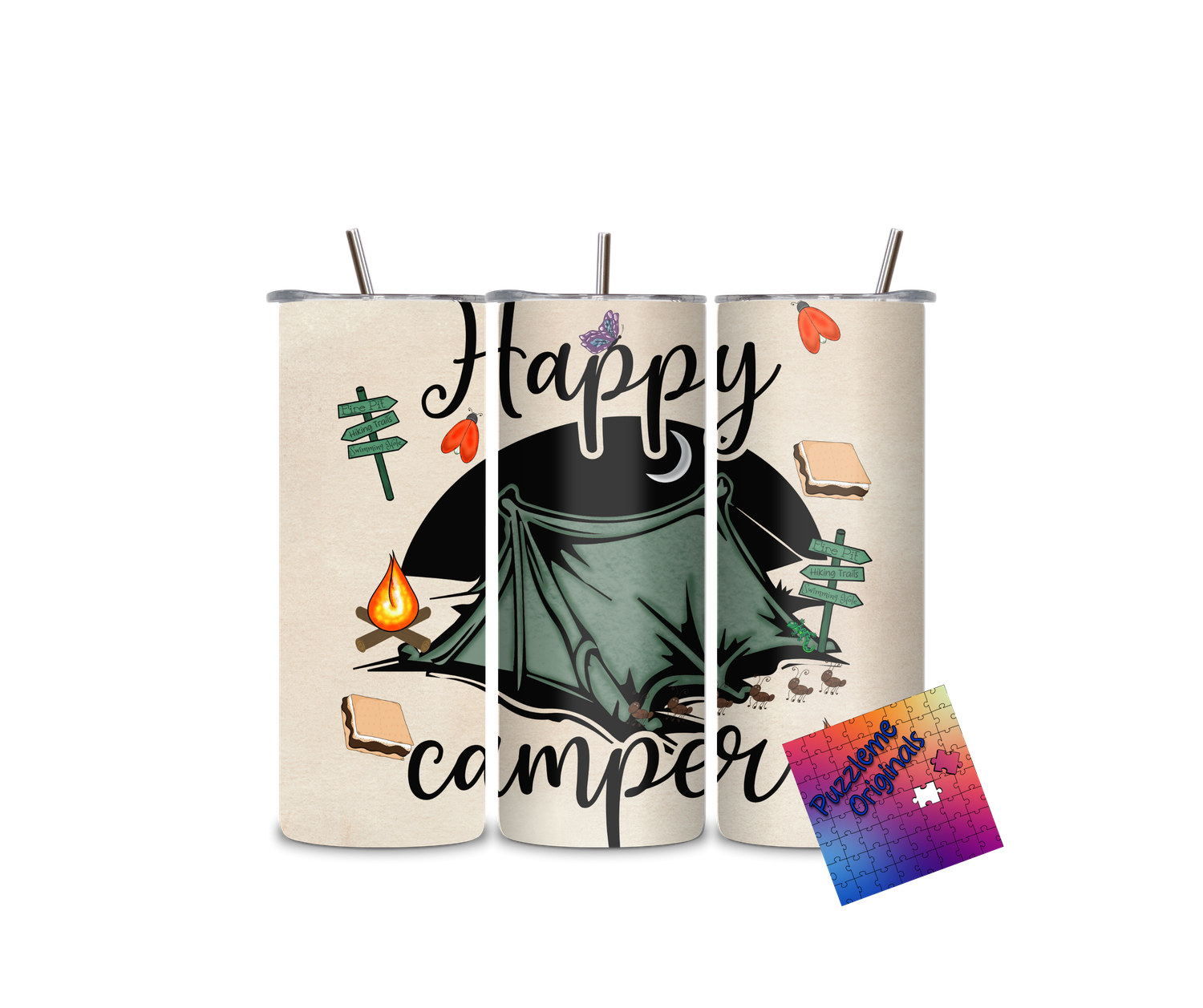 Happy Camper Tumbler Wrap