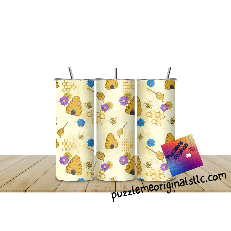 Bee Themed Seamless Gold Background